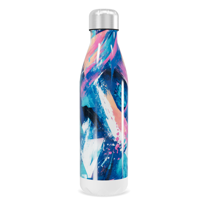 Garrafa Inox - Estampa Abstrata Colorida