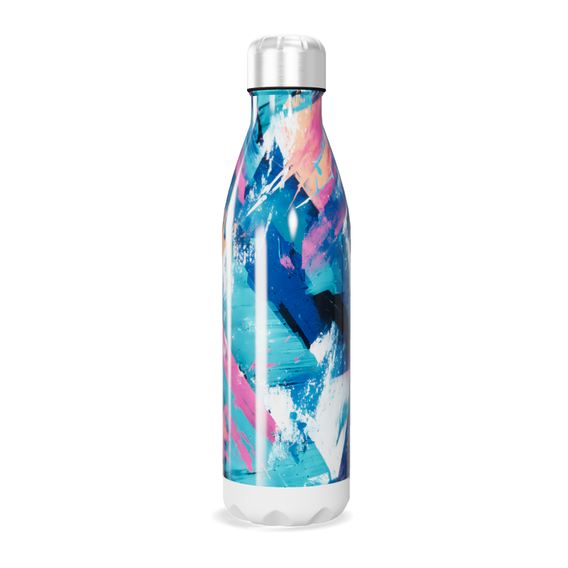 Garrafa Inox - Estampa Abstrata Colorida