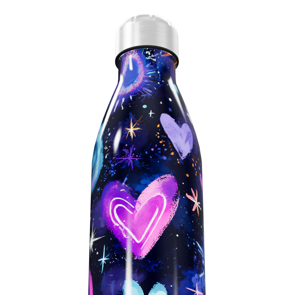 Garrafa Inox - Corações Coloridos
