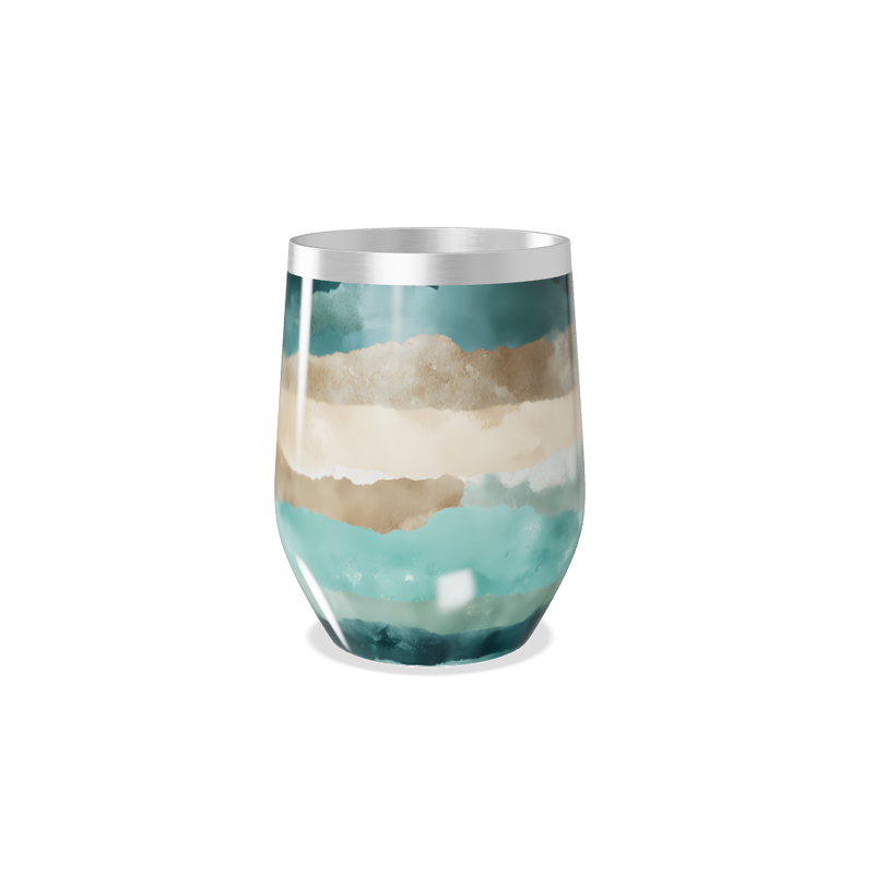 Copo Térmico Slim - Estampa Azul e Bege