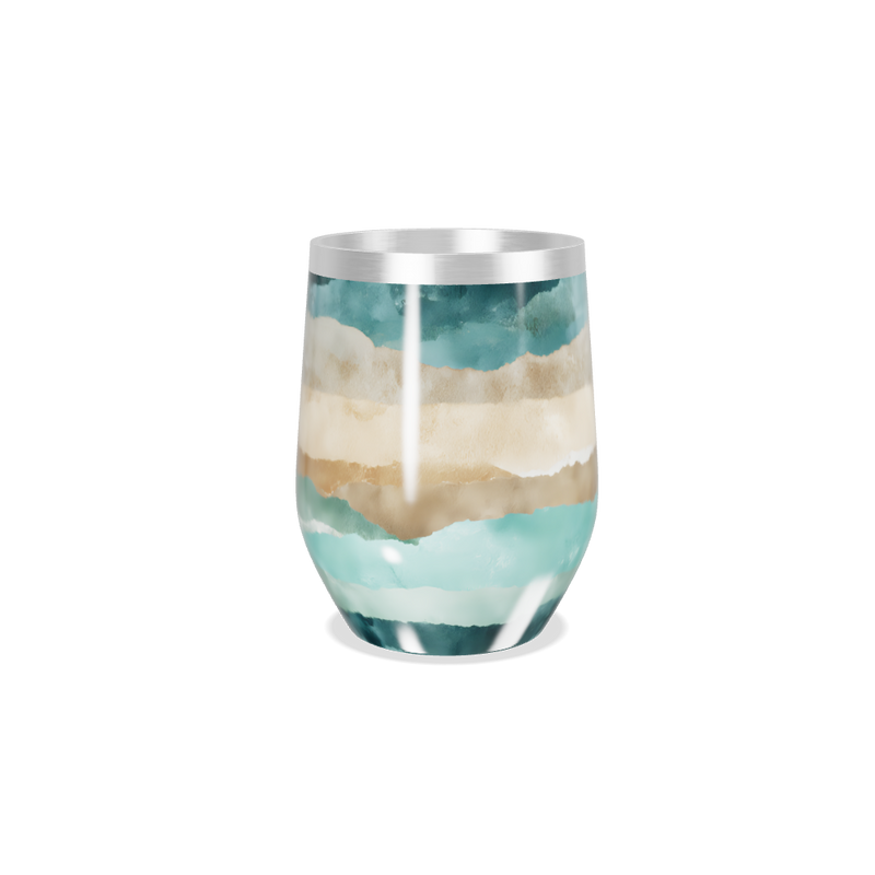 Copo Térmico Slim - Estampa Azul e Bege