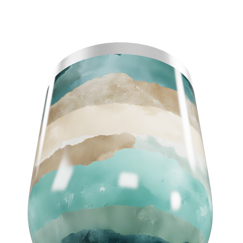 Copo Térmico Slim - Estampa Azul e Bege