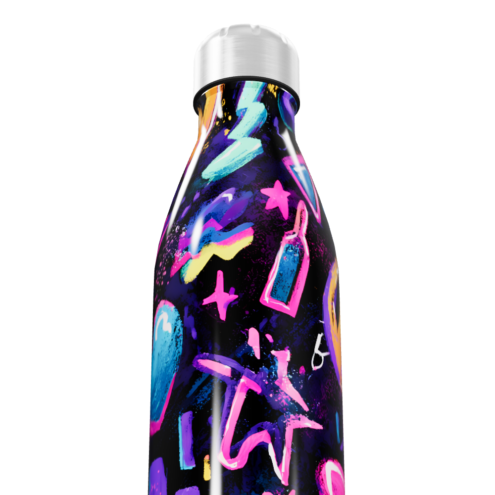 Garrafa Inox Estampada Neon 500ml