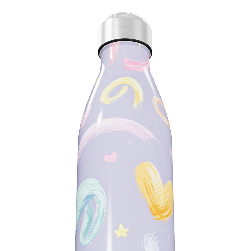 Garrafa Inox - Estampa Cores Pastel