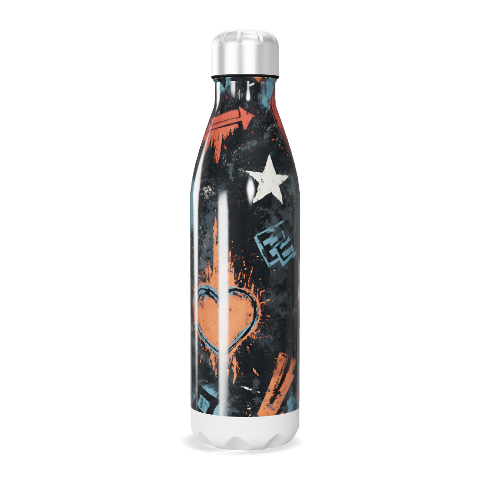 Garrafa Inox - Estampa Grafite Colorida