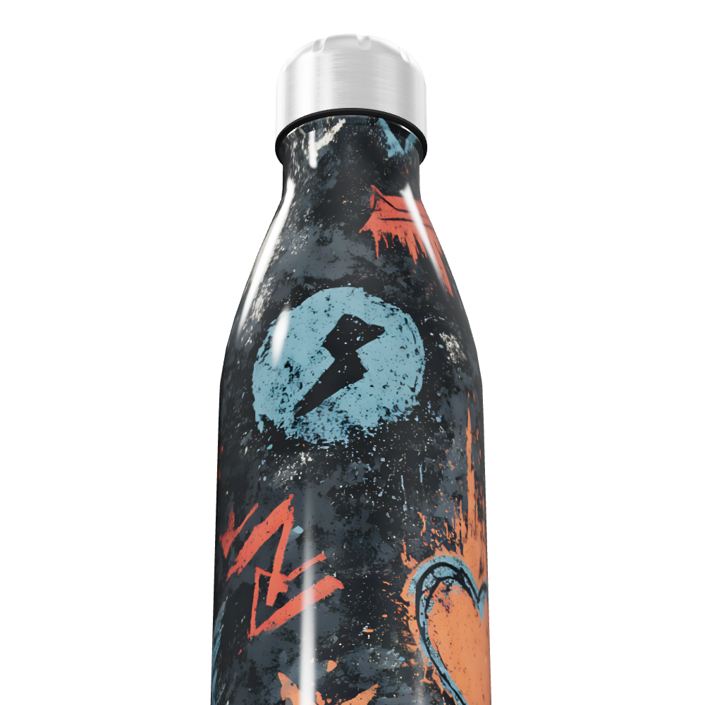 Garrafa Inox - Estampa Grafite Colorida