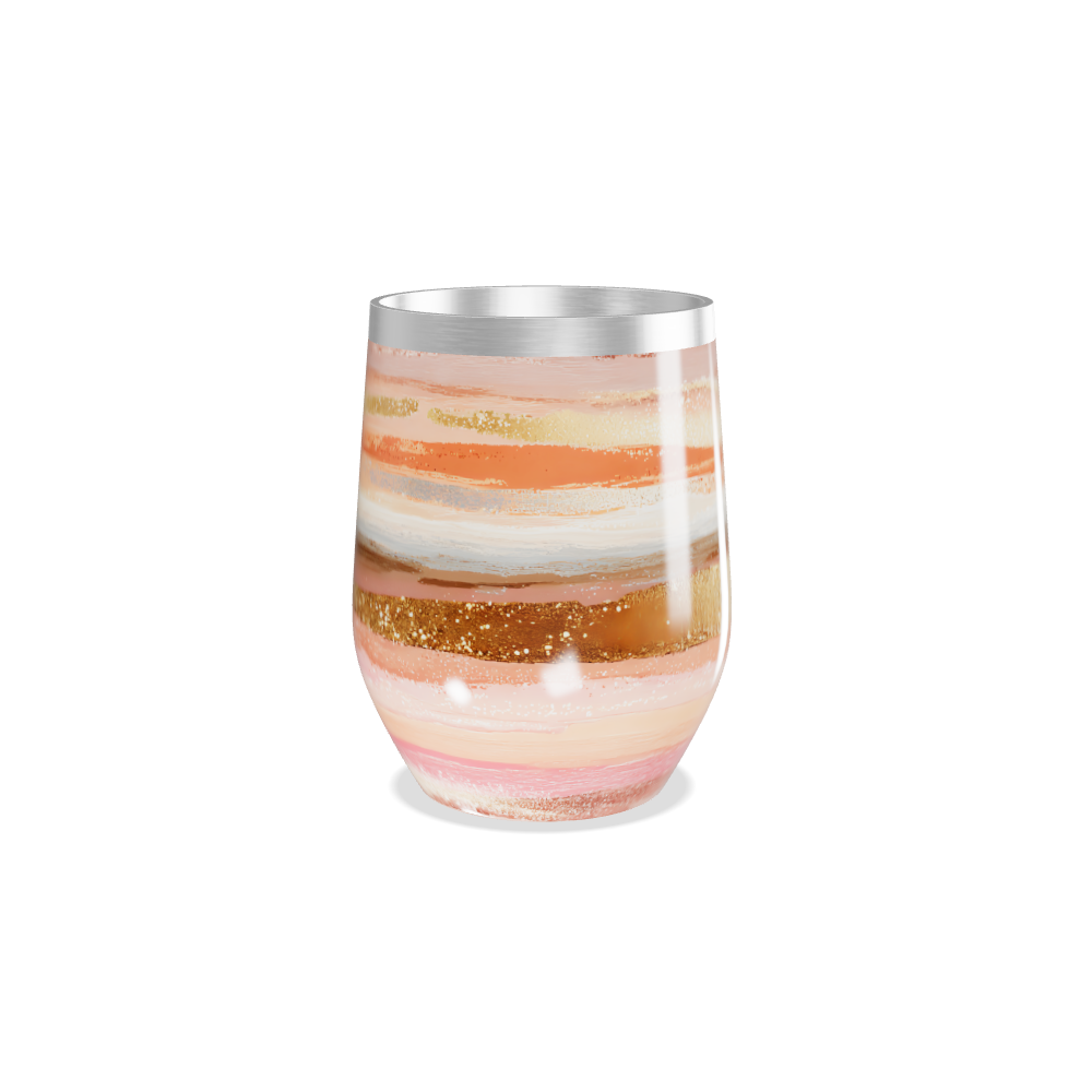 Copo Térmico Slim - Listrado Multicolorido Inox