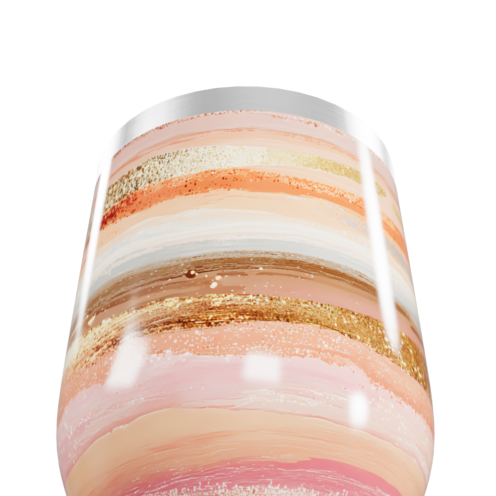 Copo Térmico Slim - Listrado Multicolorido Inox