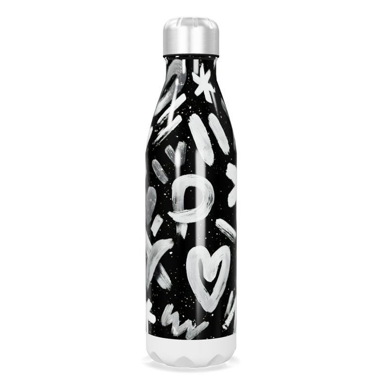 Garrafa Inox - Estampa Preta e Branca
