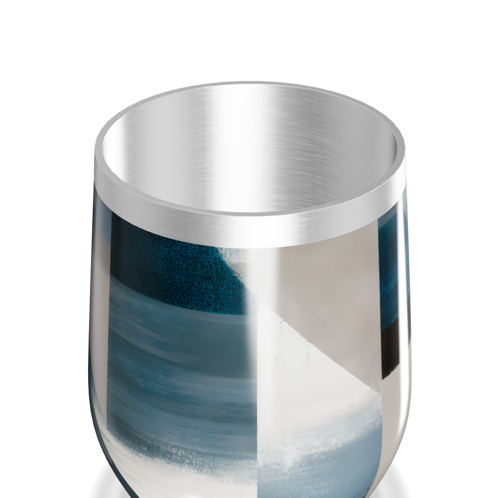 Copo Térmico Slim - Aço Inox Azul e Branco