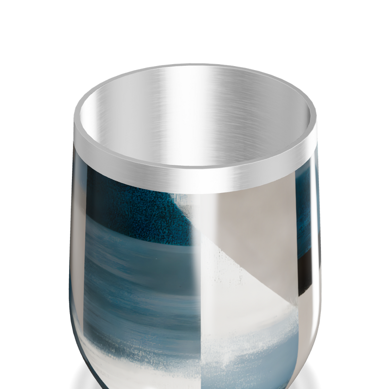 Copo Térmico Slim - Aço Inox Azul e Branco