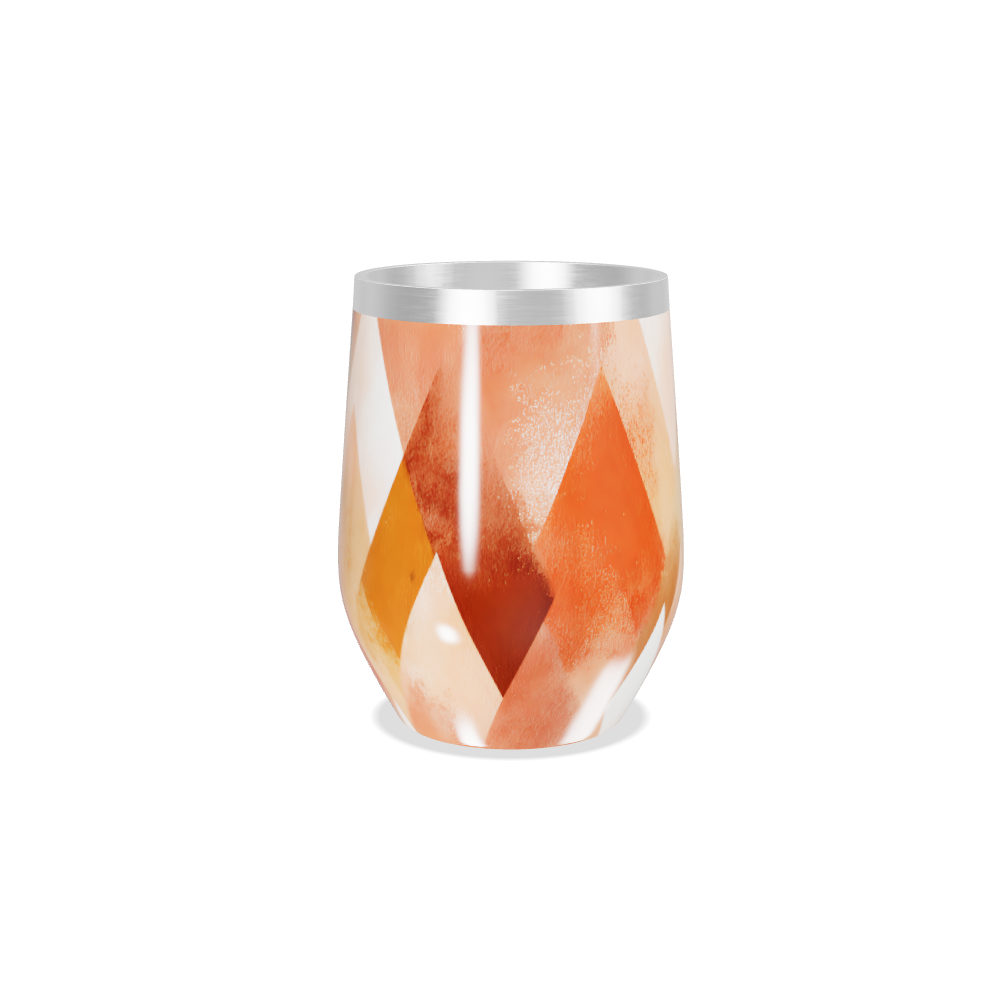 Copo Térmico Slim - Estampa Geométrica Laranja