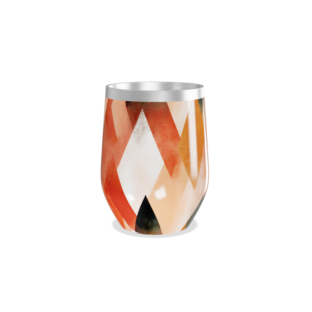 Copo Térmico Slim - Estampa Geométrica Laranja