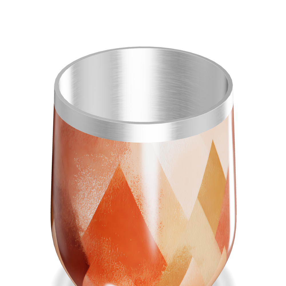 Copo Térmico Slim - Estampa Geométrica Laranja