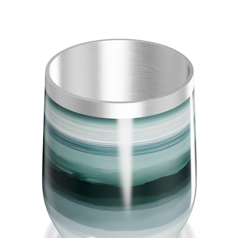 Copo Térmico Slim - Verde Listrado Inox