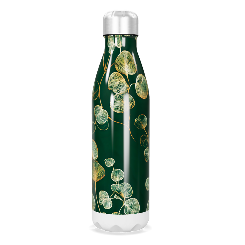 Garrafa Inox - Verde Estampada Folhagem