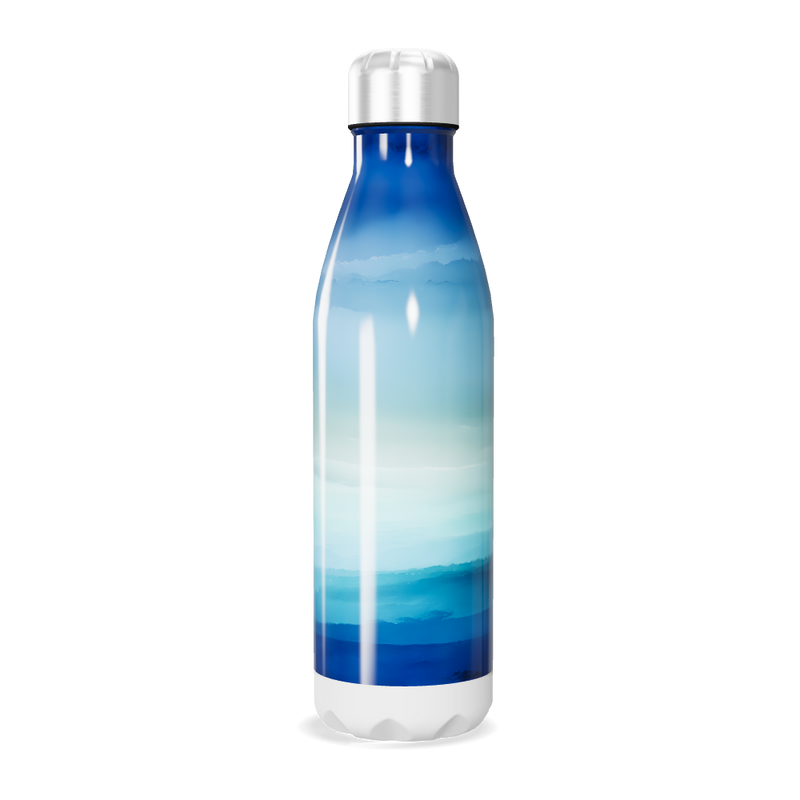 Garrafa Inox - Azul degradê térmica