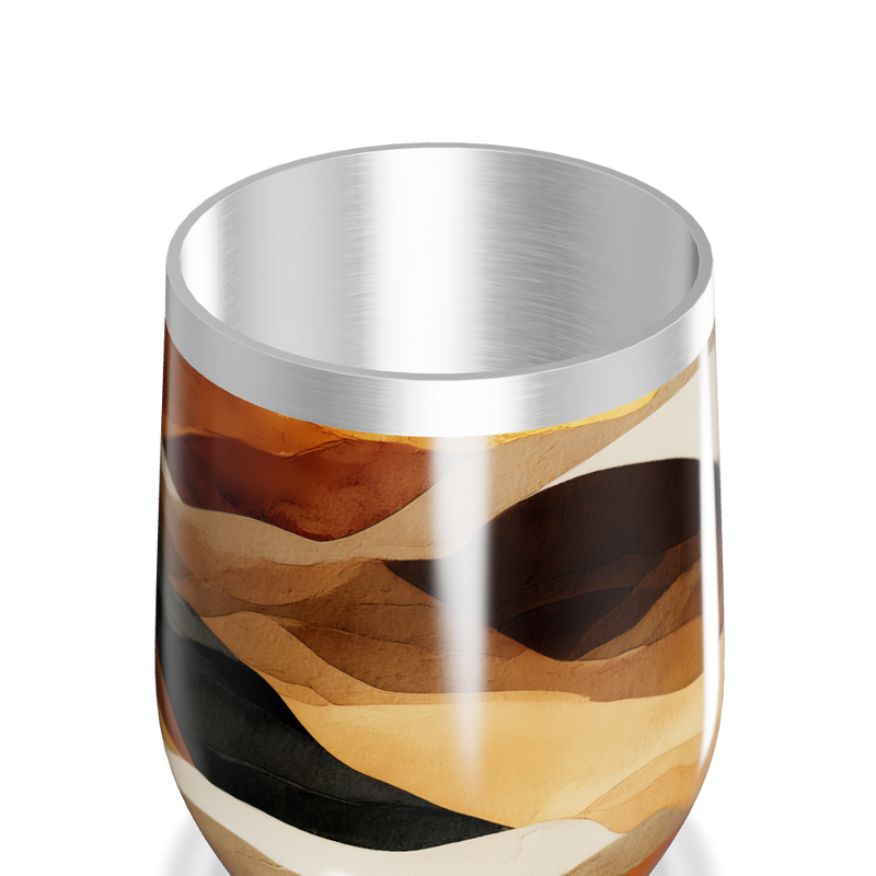 Copo Térmico Slim - Estampa Abstrata Marrom