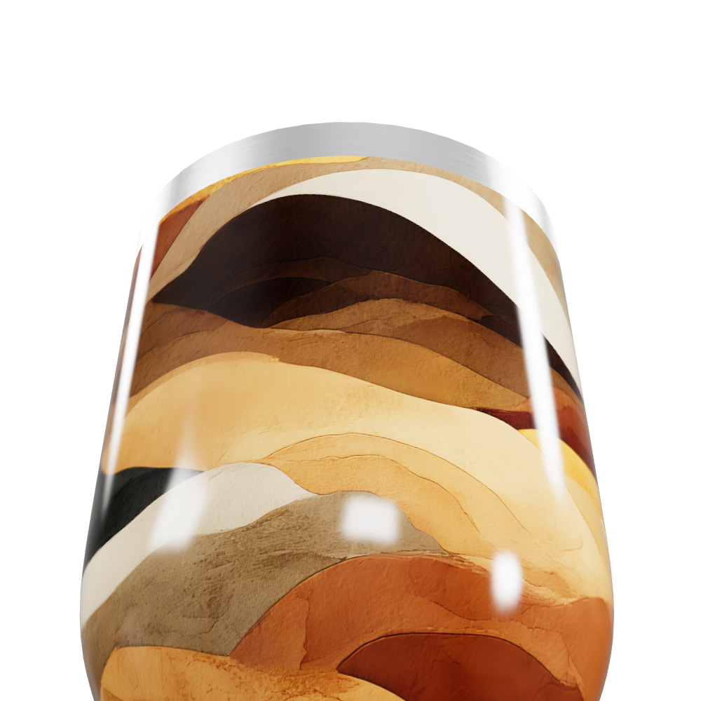 Copo Térmico Slim - Estampa Abstrata Marrom