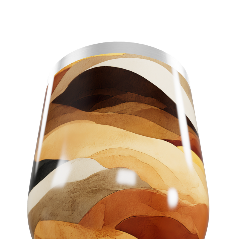 Copo Térmico Slim - Estampa Abstrata Marrom