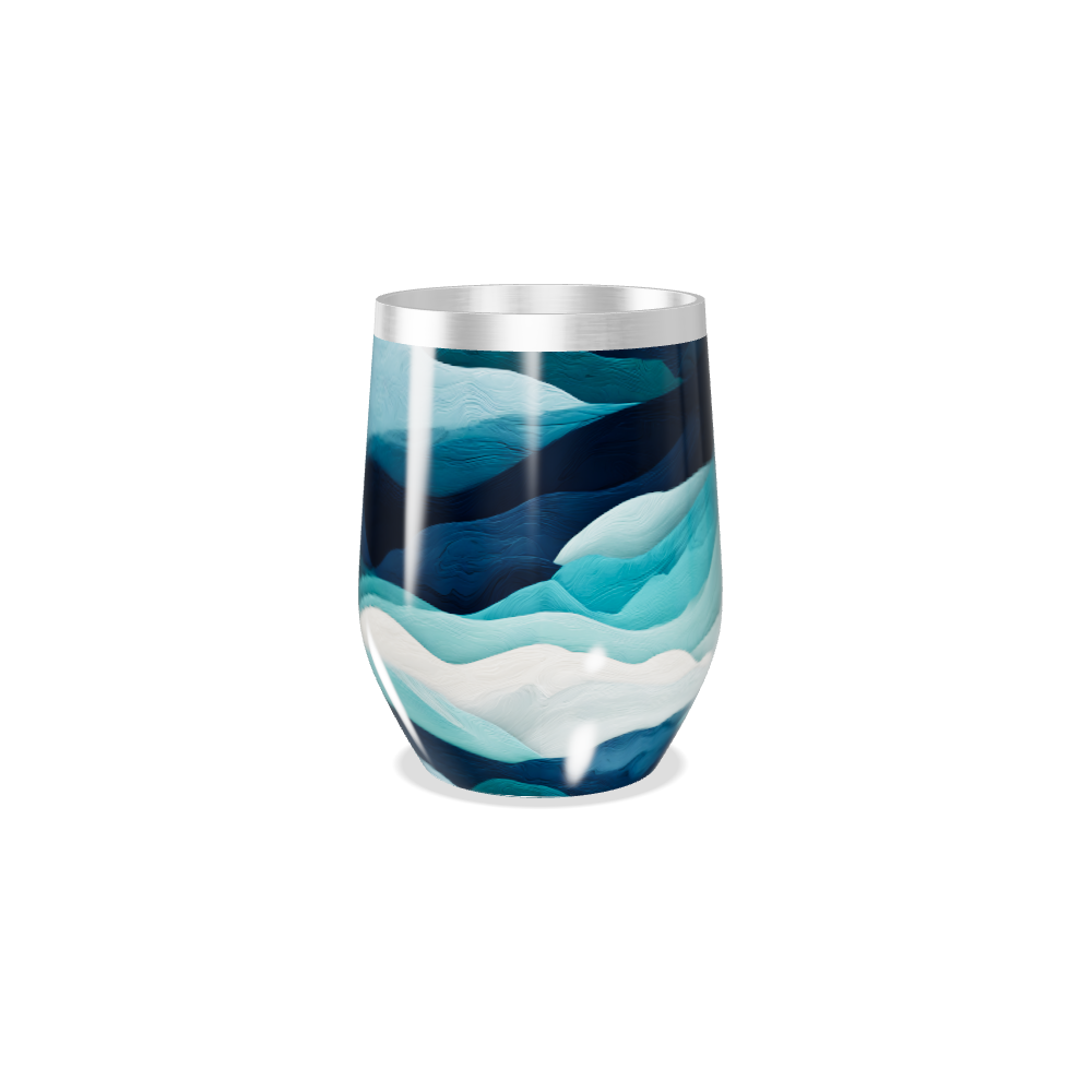 Copo Térmico Slim Ondas Azuis Aço Inox