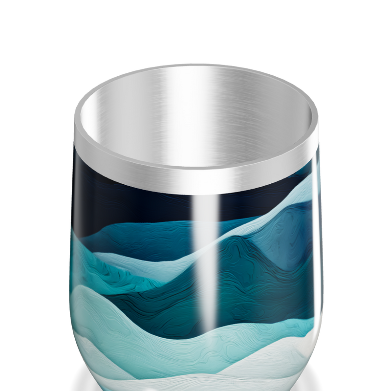 Copo Térmico Slim Ondas Azuis Aço Inox
