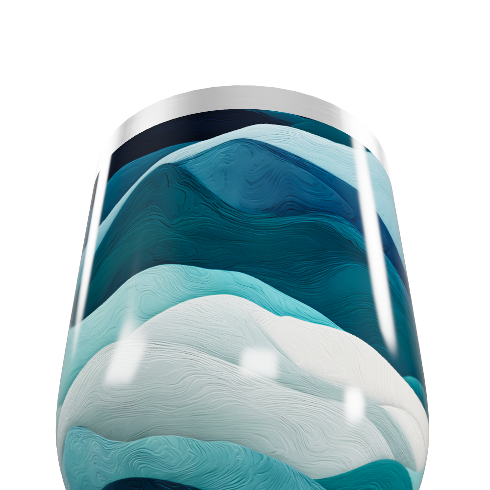 Copo Térmico Slim Ondas Azuis Aço Inox
