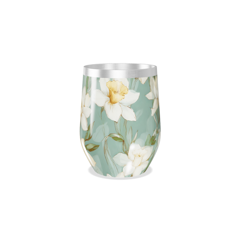 Copo Térmico Slim - Floral Verde Aço Inox