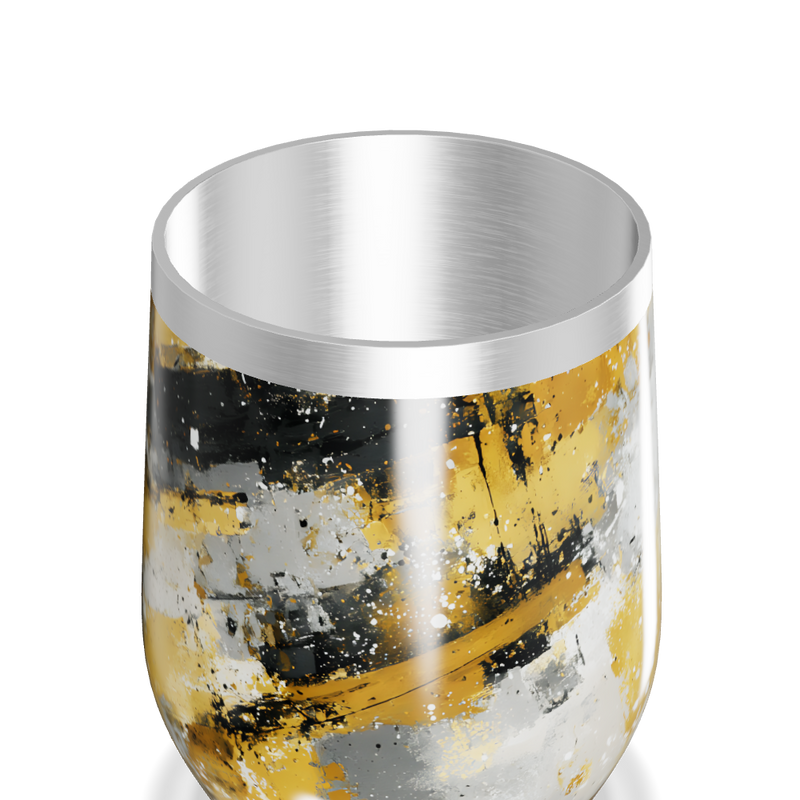 Copo Térmico Slim - Estampa Abstrata Dourada