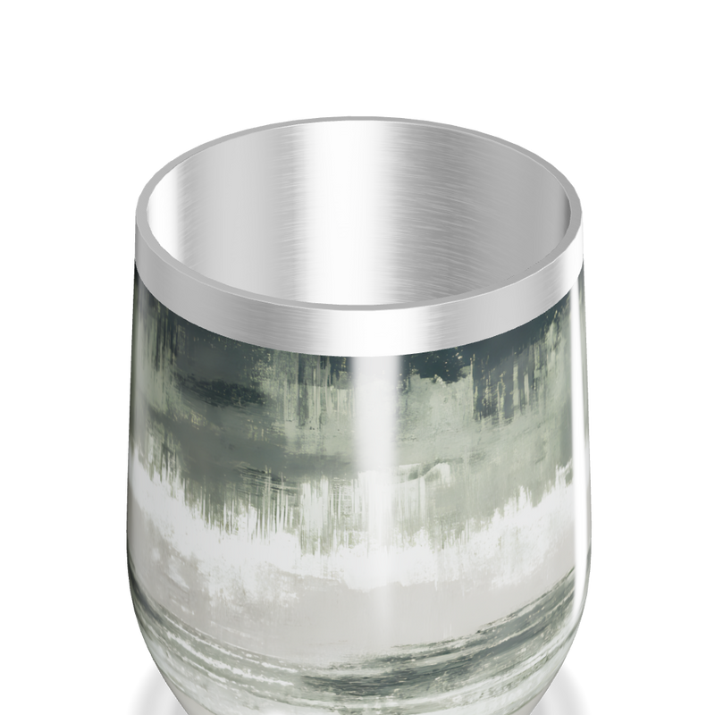 Copo Térmico Slim - Abstrato Verde e Branco