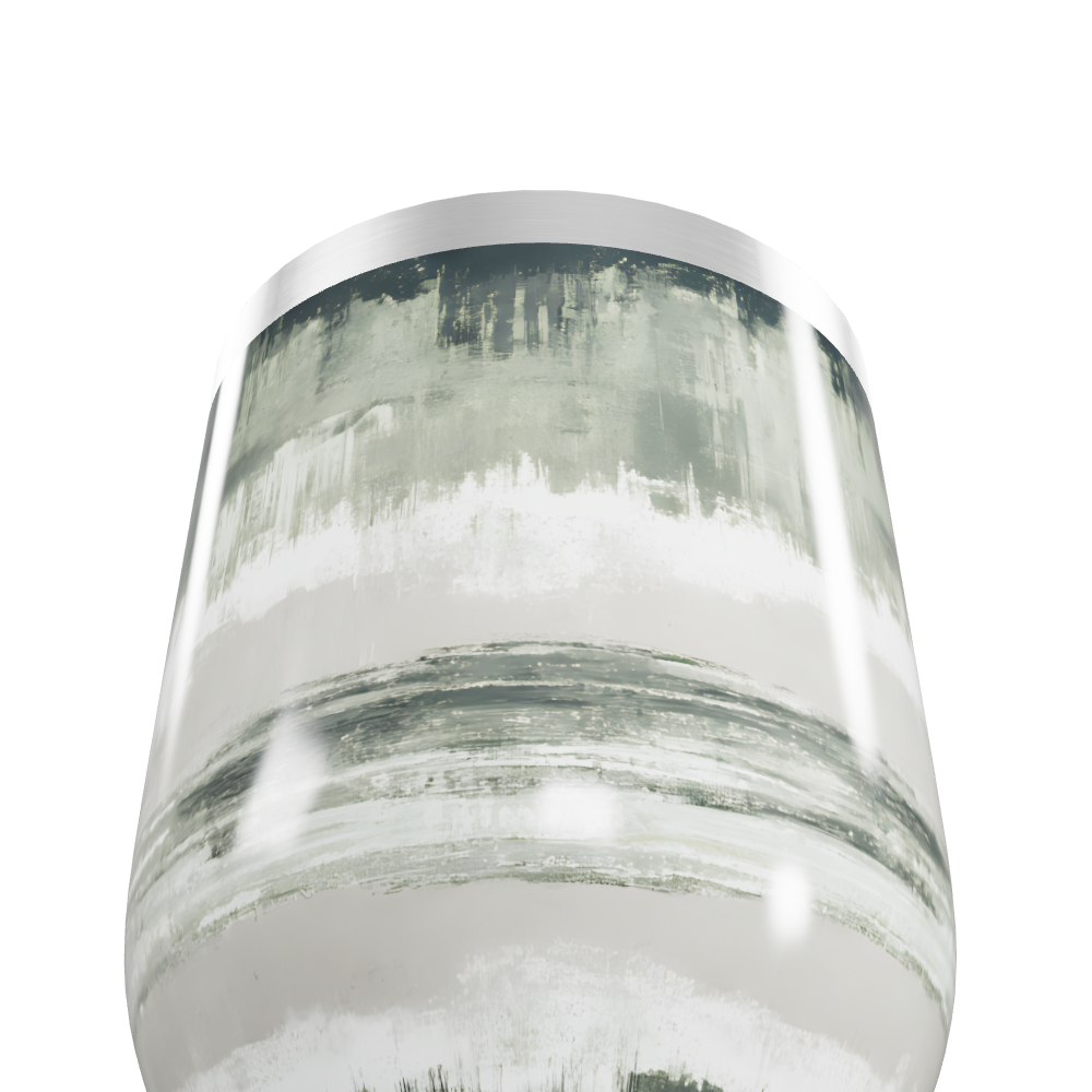 Copo Térmico Slim - Abstrato Verde e Branco