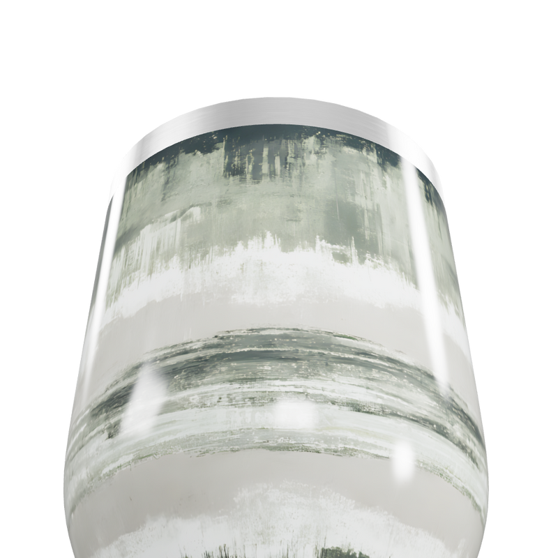 Copo Térmico Slim - Abstrato Verde e Branco