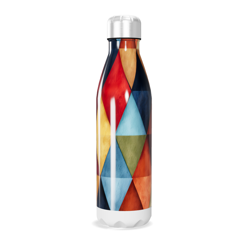 Garrafa Inox - Estampa Geométrica Colorida