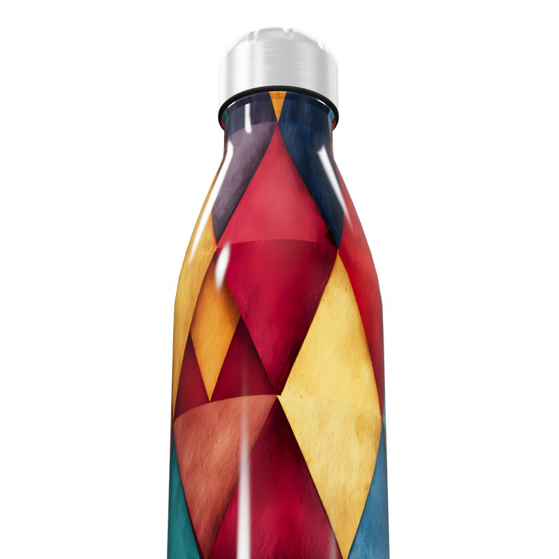 Garrafa Inox - Estampa Geométrica Colorida