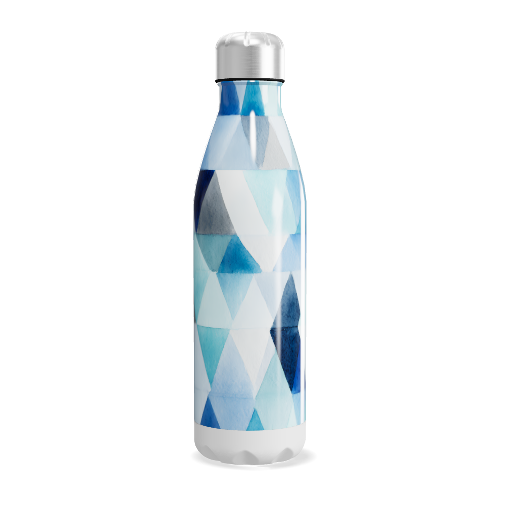 Garrafa Inox - Estampa Azul Triangular