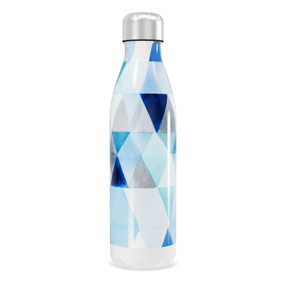 Garrafa Inox - Estampa Azul Triangular