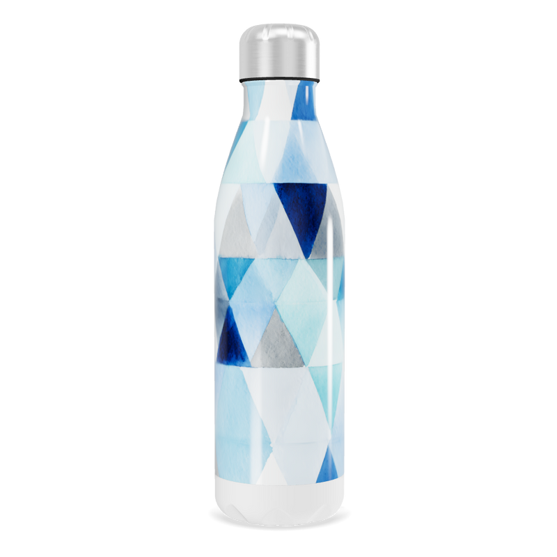 Garrafa Inox - Estampa Azul Triangular