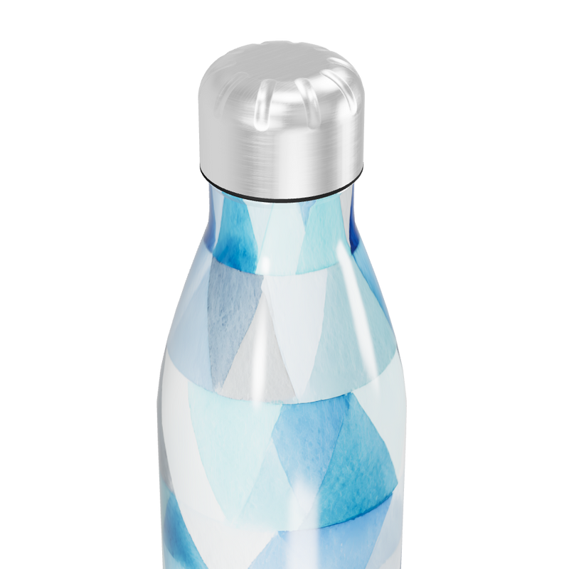 Garrafa Inox - Estampa Azul Triangular