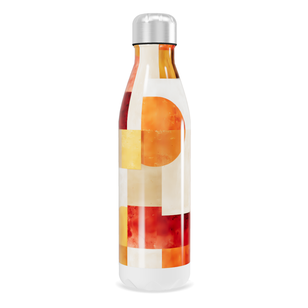 Garrafa Inox - Estampa Quadriculada Colorida