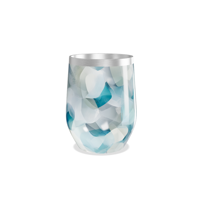 Copo Térmico Slim - Estampa Geométrica Azul