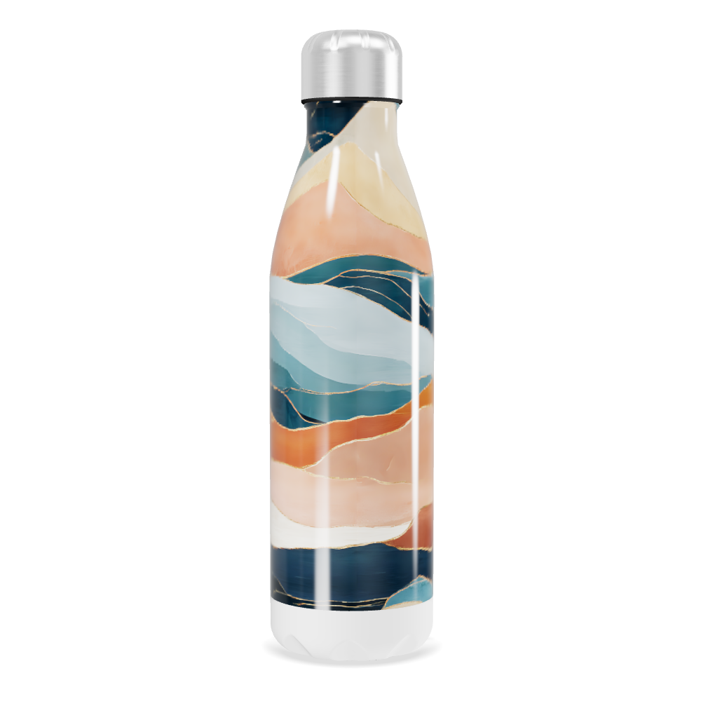 Garrafa Inox - Estampa Ondas Coloridas