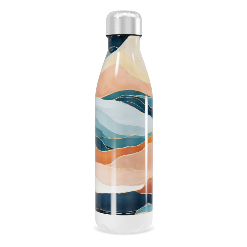 Garrafa Inox - Estampa Ondas Coloridas