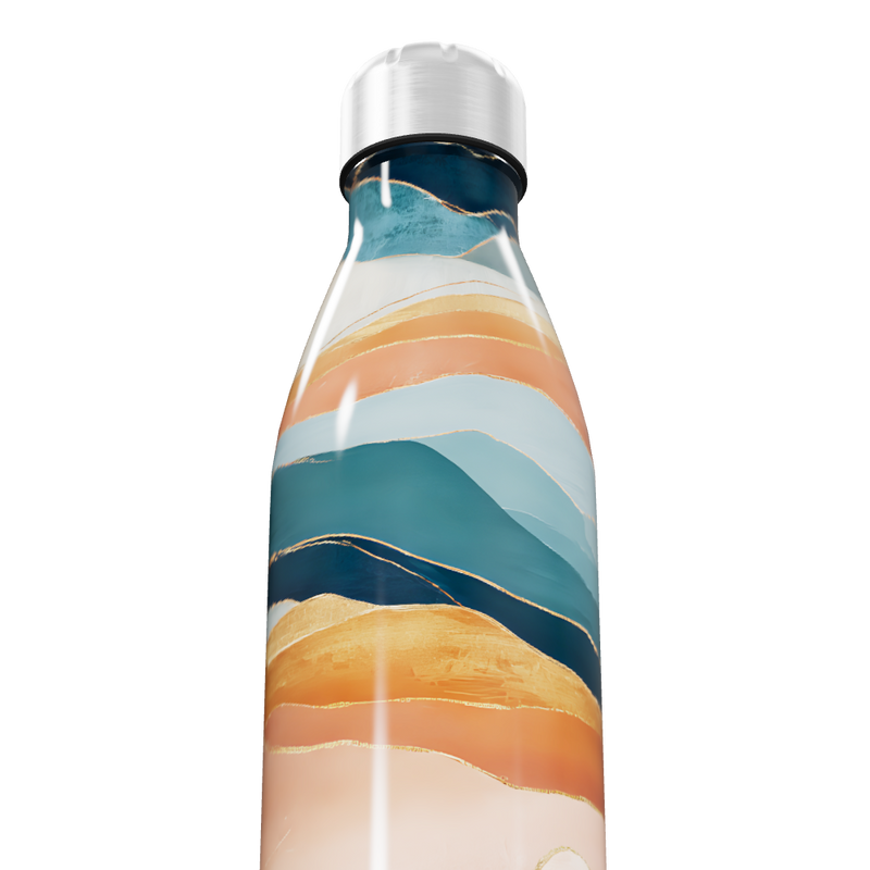 Garrafa Inox - Estampa Ondas Coloridas