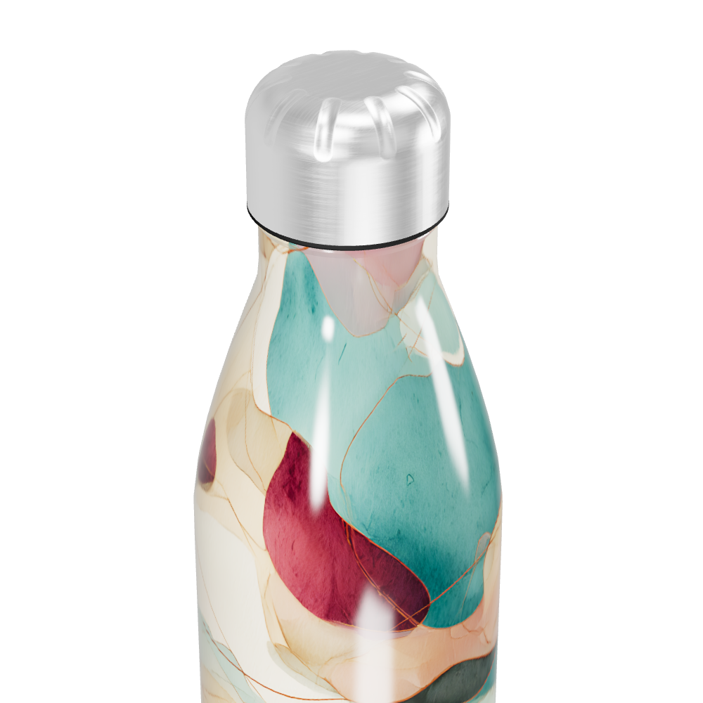 Garrafa Inox - Estampa Abstrata Multicolorida