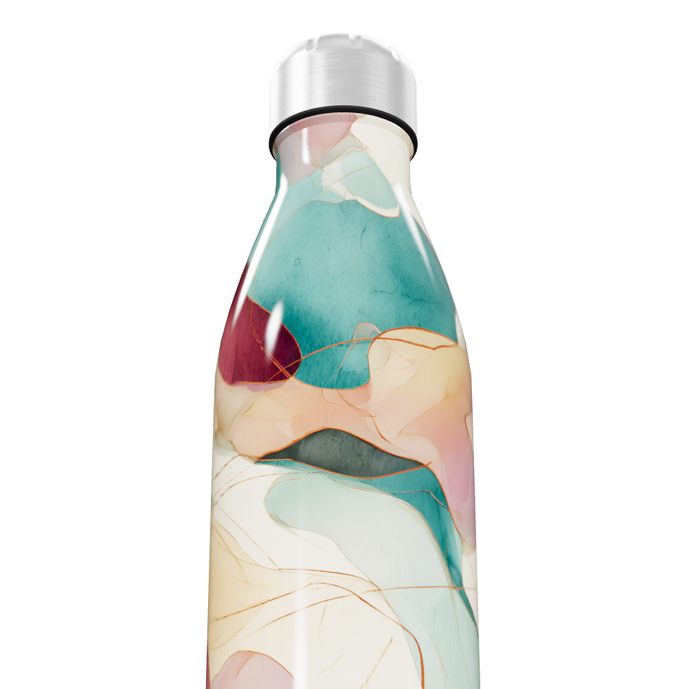 Garrafa Inox - Estampa Abstrata Multicolorida