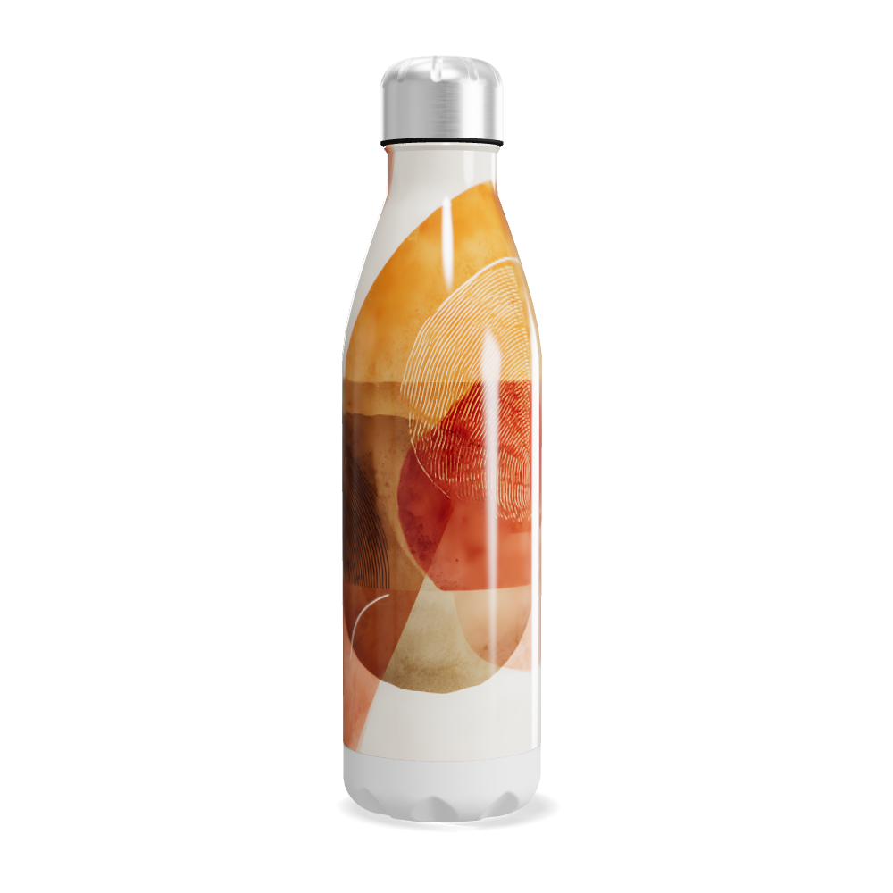 Garrafa Inox - Estampa Abstrata Laranja