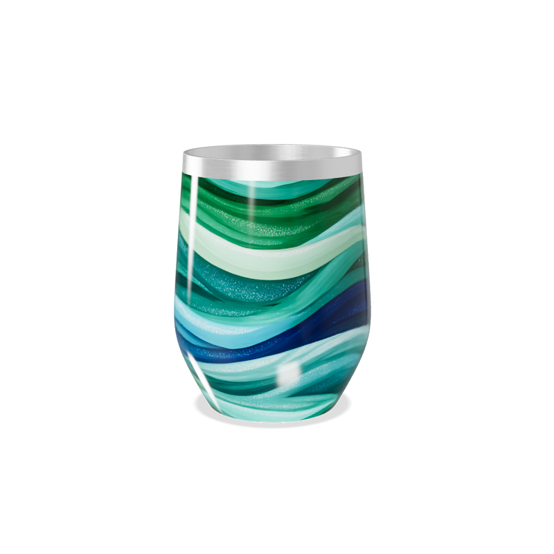 Copo Térmico Slim - Ondas Verde e Azul