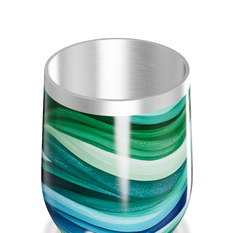 Copo Térmico Slim - Ondas Verde e Azul