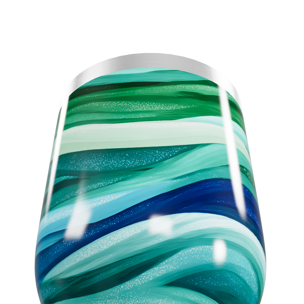 Copo Térmico Slim - Ondas Verde e Azul