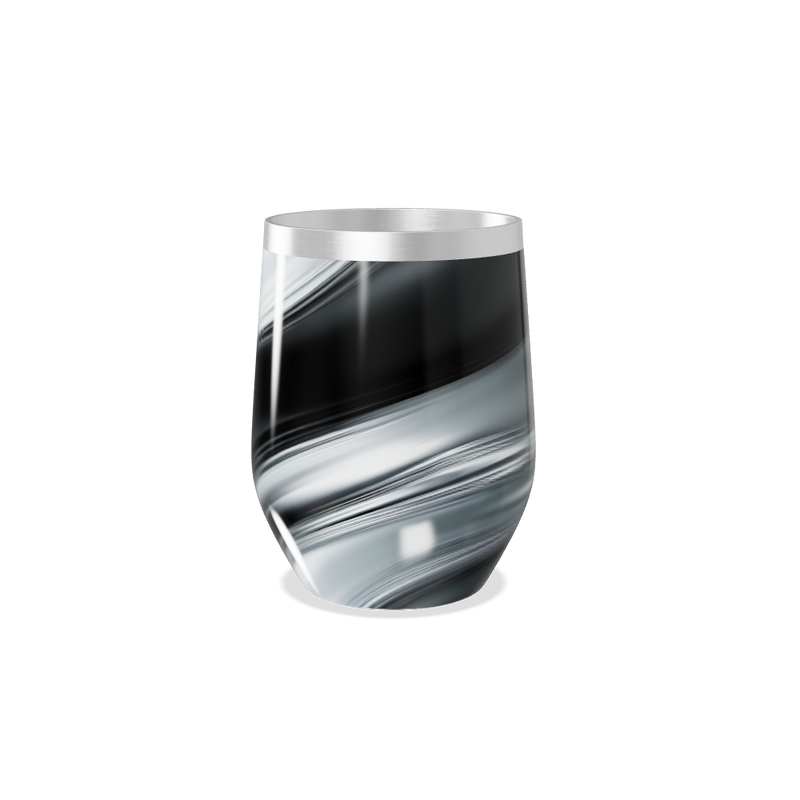 Copo Térmico Slim - Preto e Branco Marmorizado